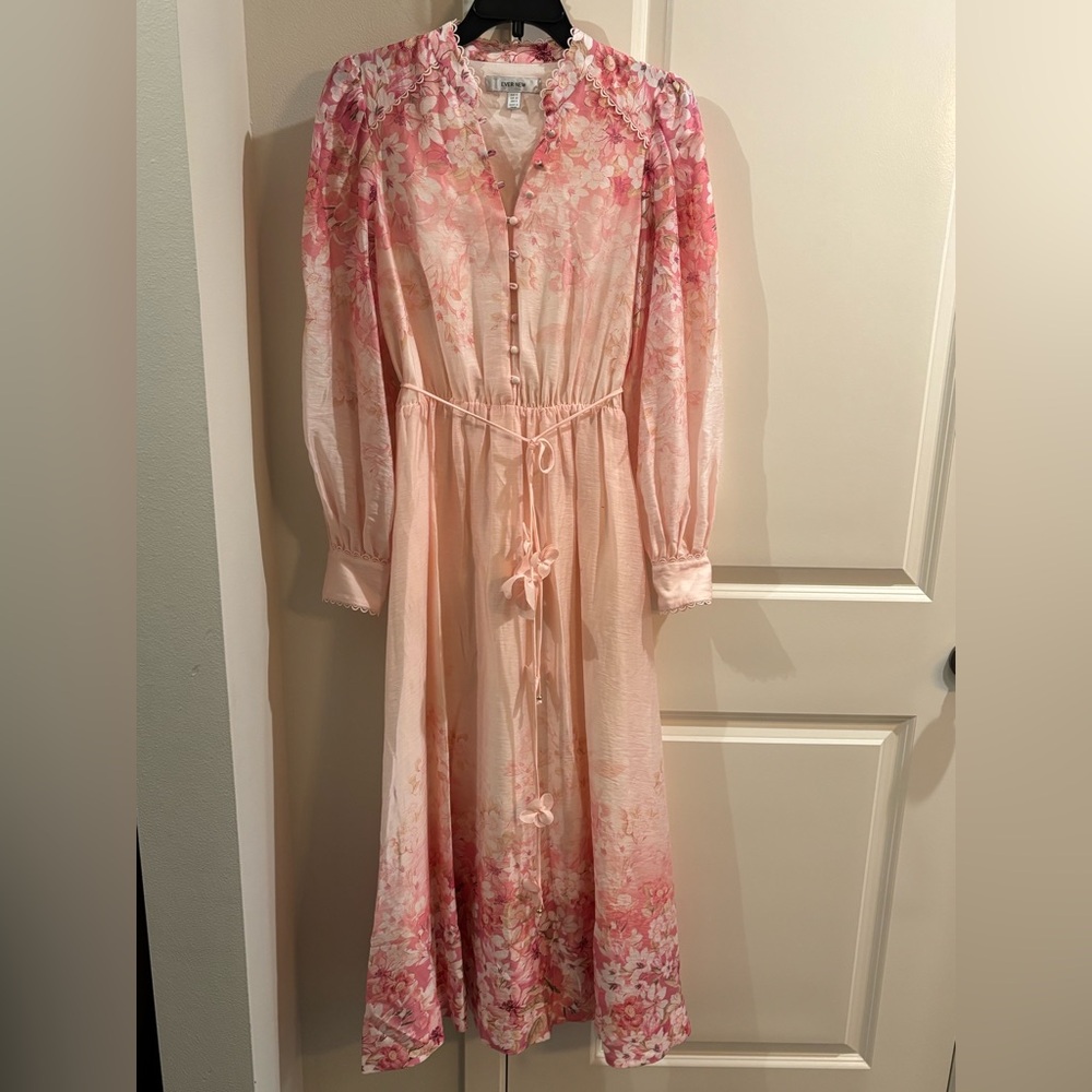 Ever New Pink Floral Long Sleeve Dress